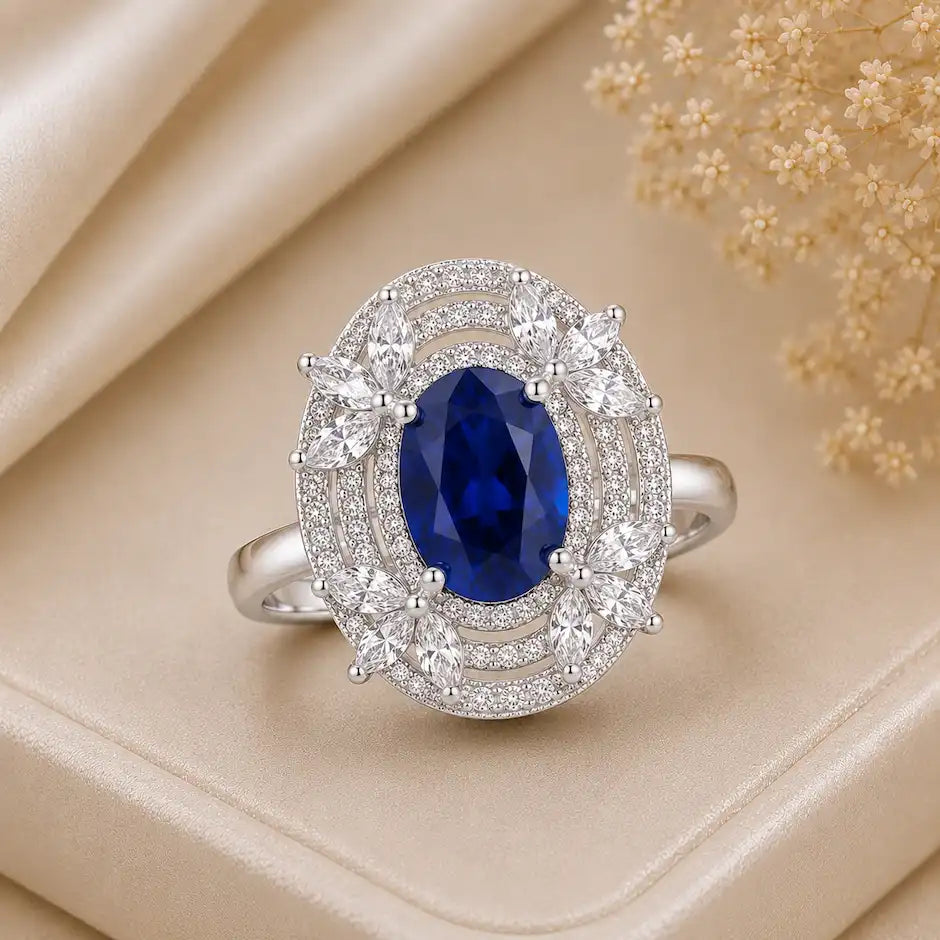 Blossom Halo Zircon Ring