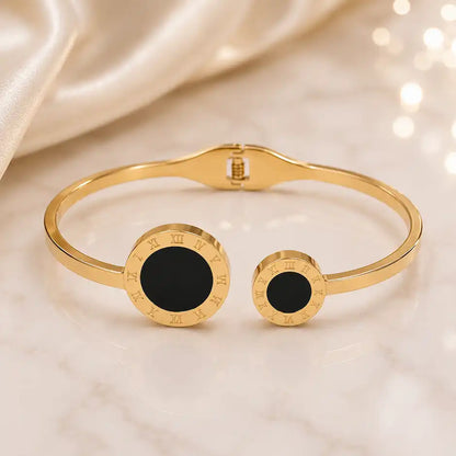 Eterna Noir Roman Cuff Bracelet