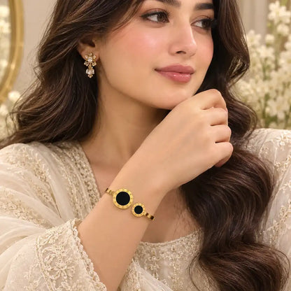 Eterna Noir Roman Cuff Bracelet