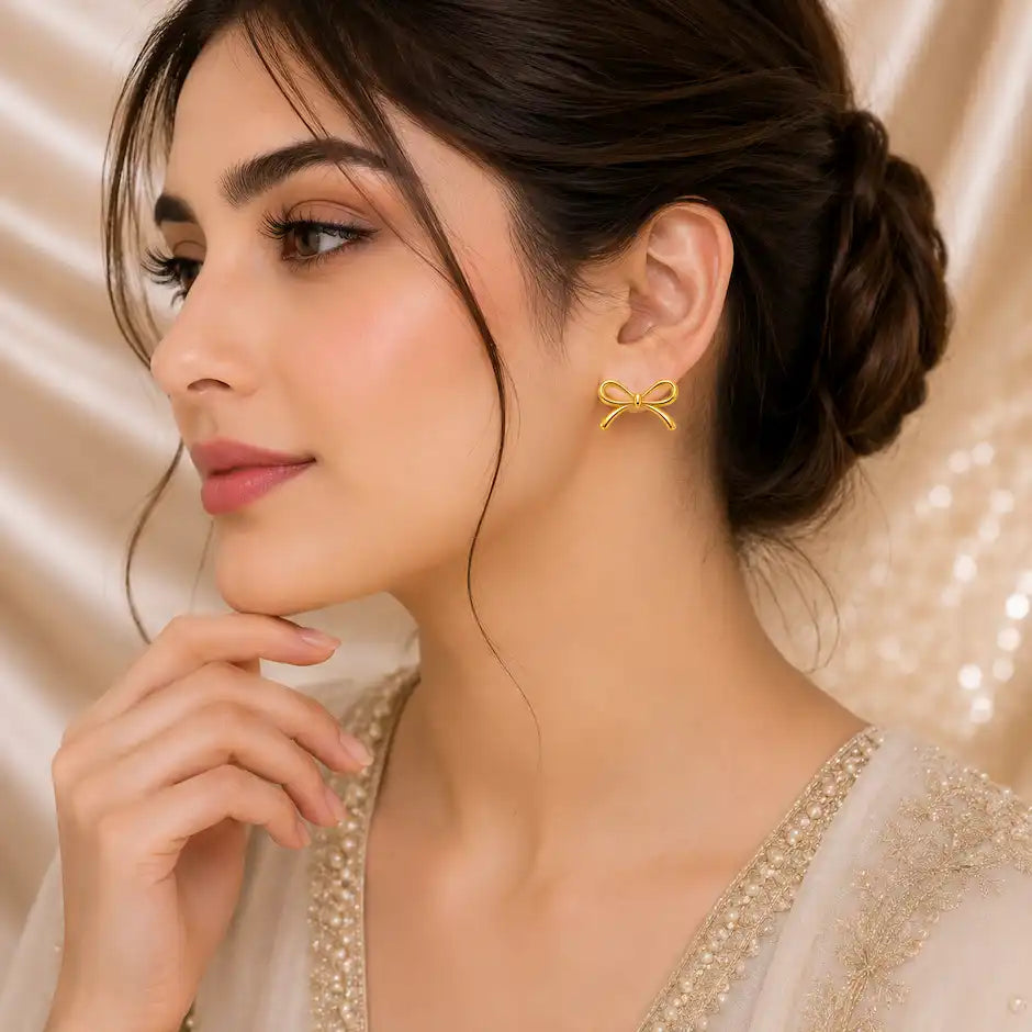 Elegant Bow Knot Stud Earrings