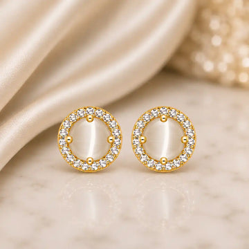 Luna Halo Crystal Stud Earrings