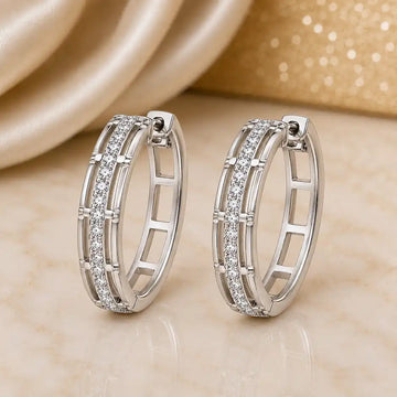 Elegant Crystal Hoop Earrings