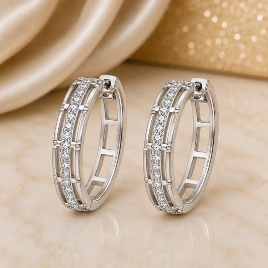 Elegant Crystal Hoop Earrings