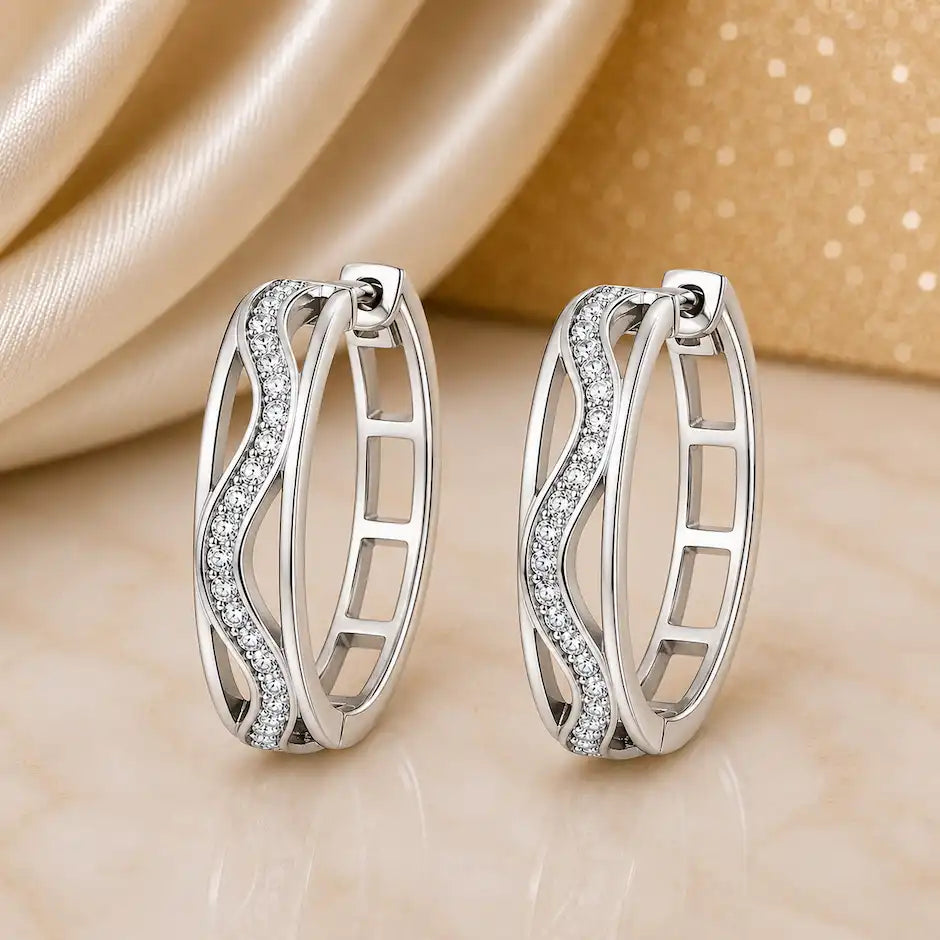 Elegant Infinity Crystal Hoop Earrings