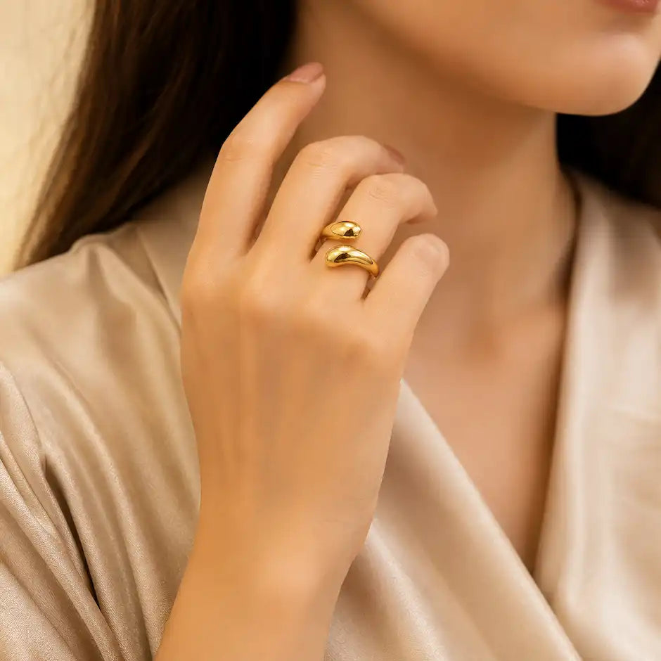 Elegant Sculptural Open Cuff Ring