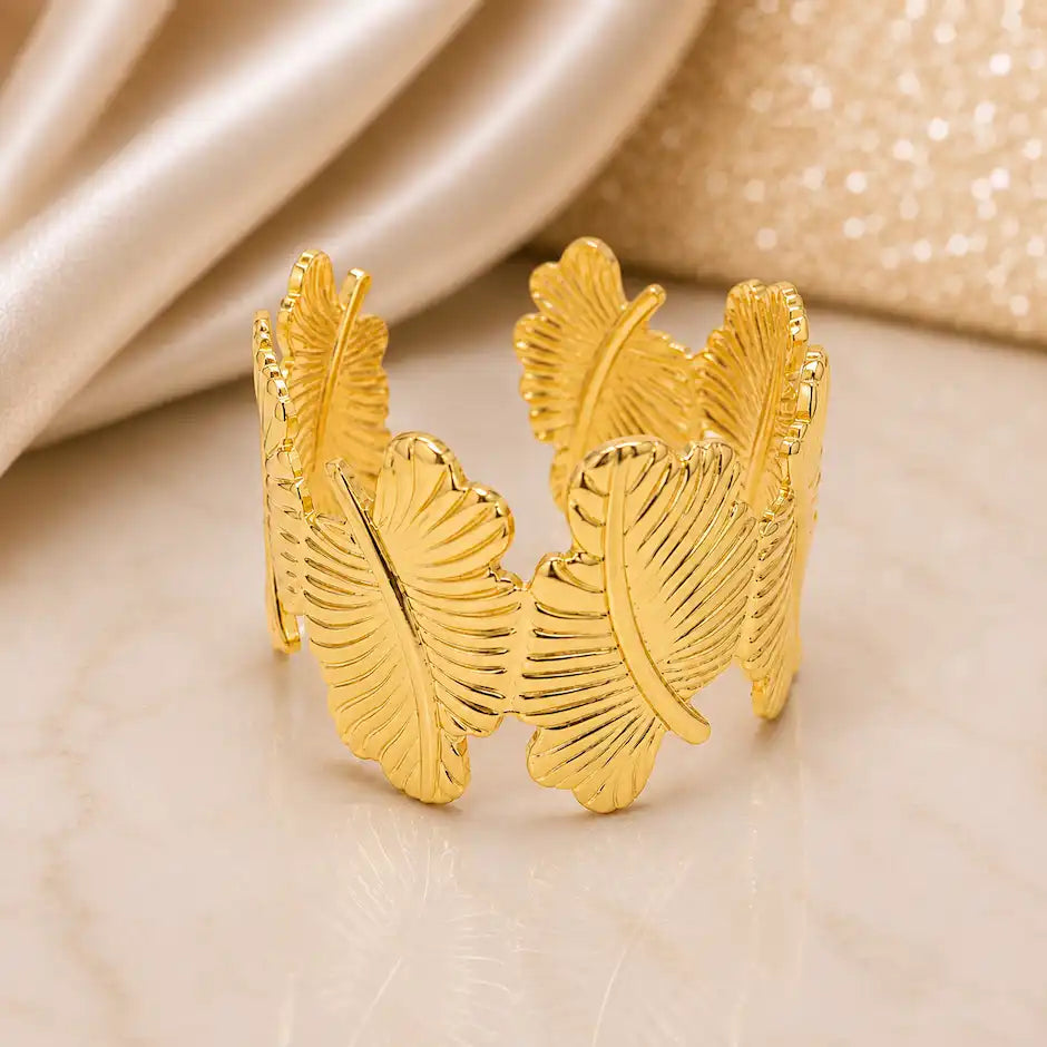 Golden Leaf Luxe Cuff Bracelet