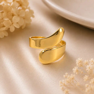 Luna Gold Sculpted Open Ring