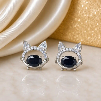 Kitty Spark Pink Crystal Stud Earrings