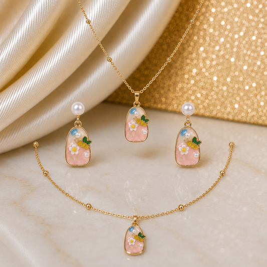 Enchanted Garden Floral Jewelry Set