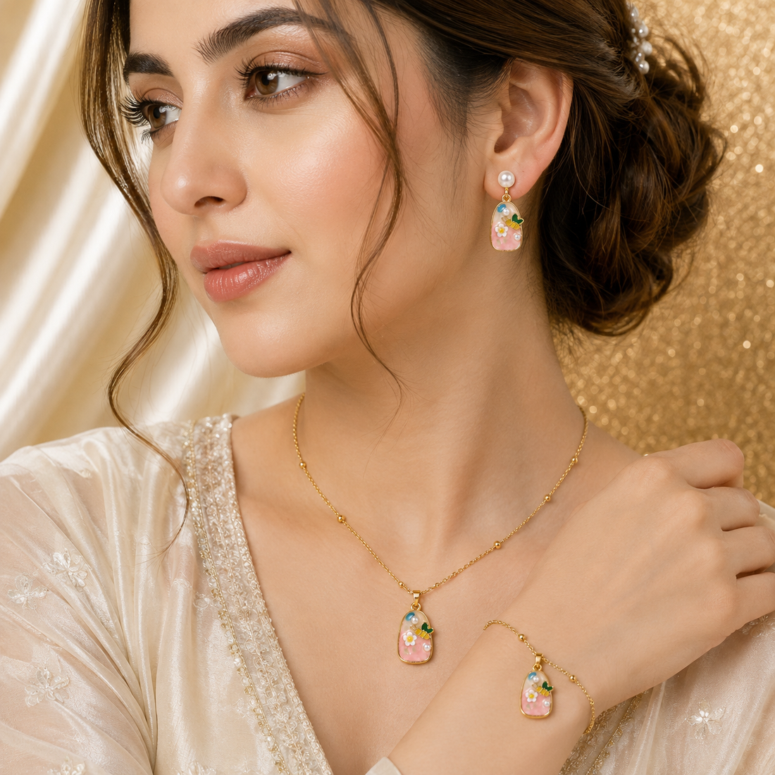 Enchanted Garden Floral Jewelry Set