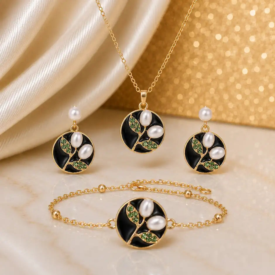 Enchanted Garden Pearl Jewelry Set
