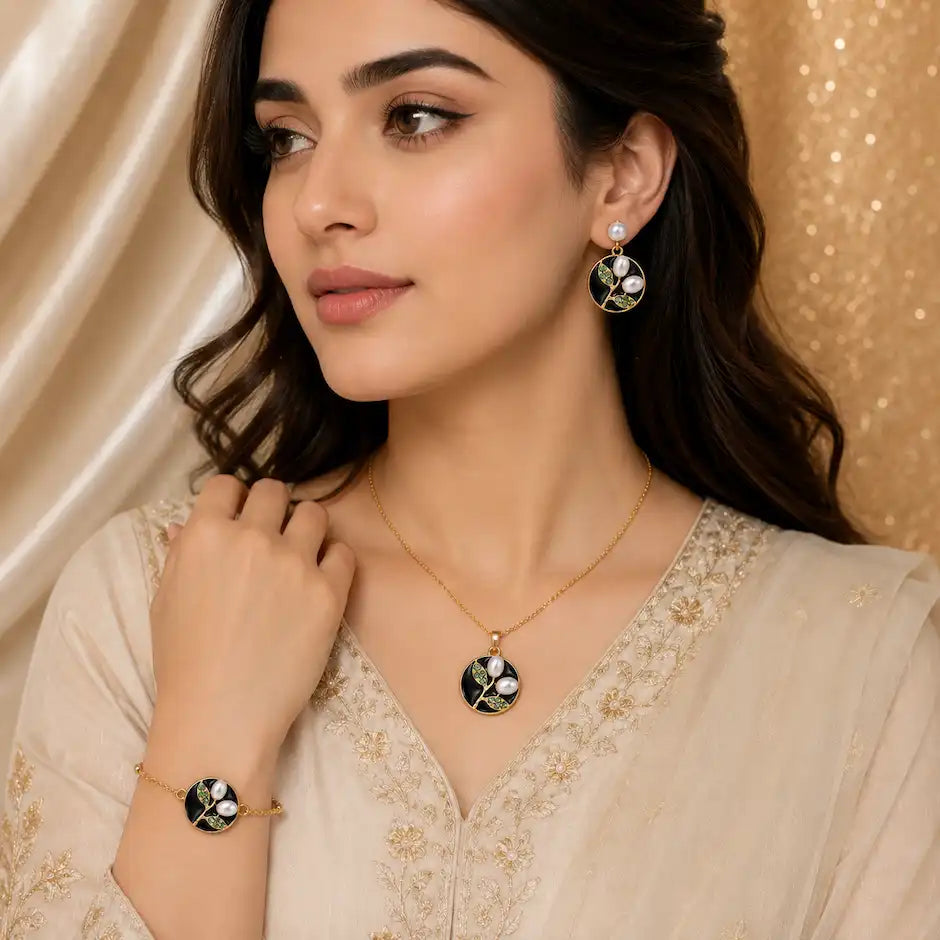 Enchanted Garden Pearl Jewelry Set