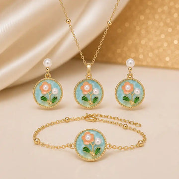 Enchanted Blossom Pearl Jewelry Set