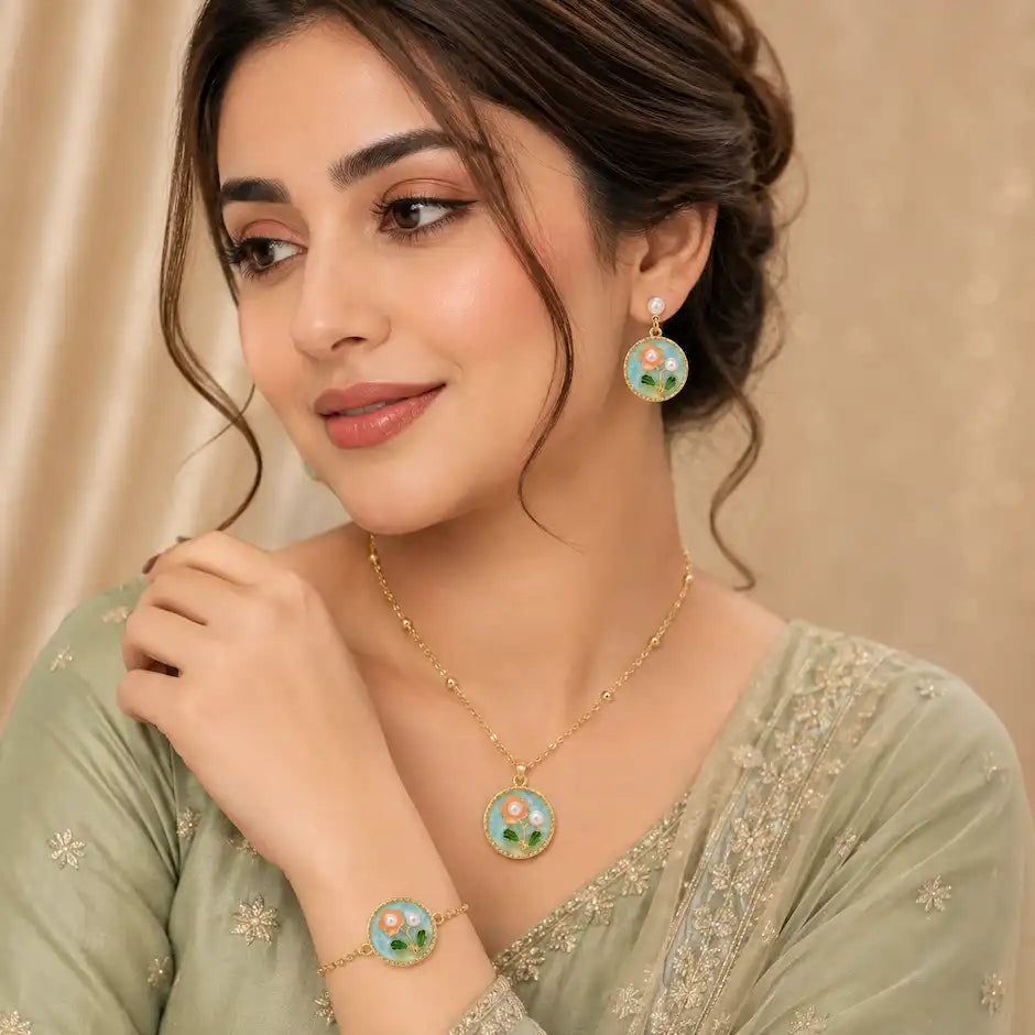 Enchanted Blossom Pearl Jewelry Set
