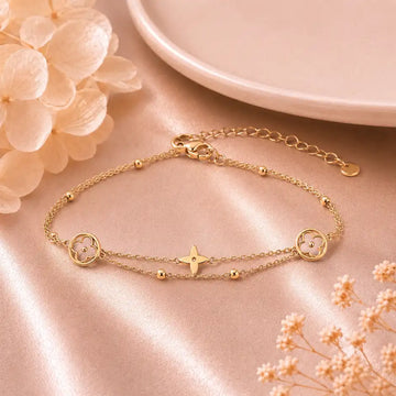 Golden Bloom Double-Layer Bracelet