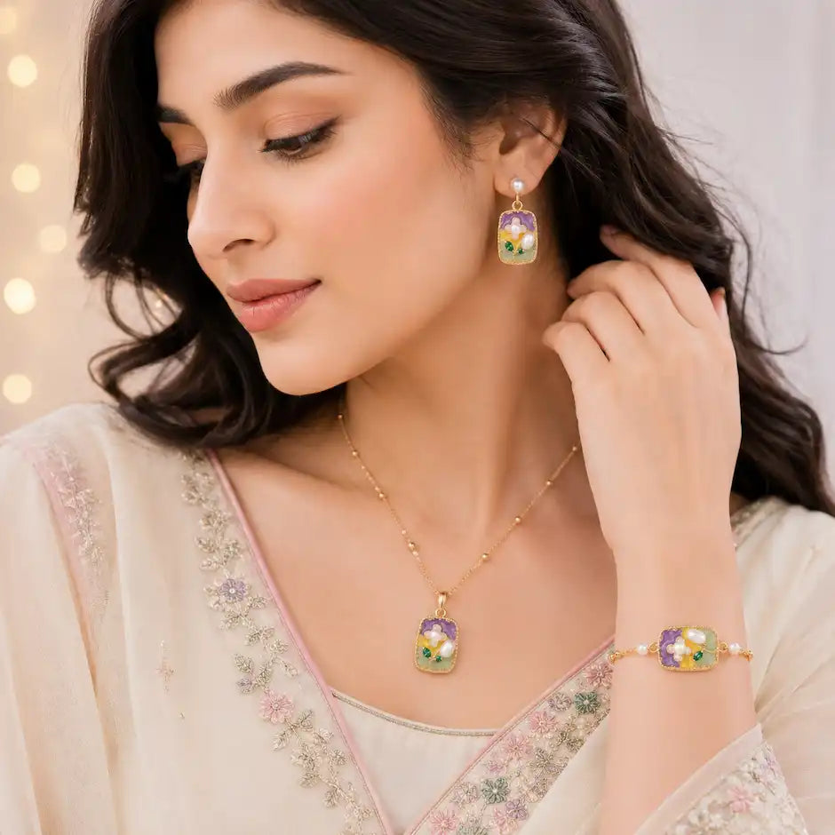 Enchanted Bloom Pearl Jewelry Set