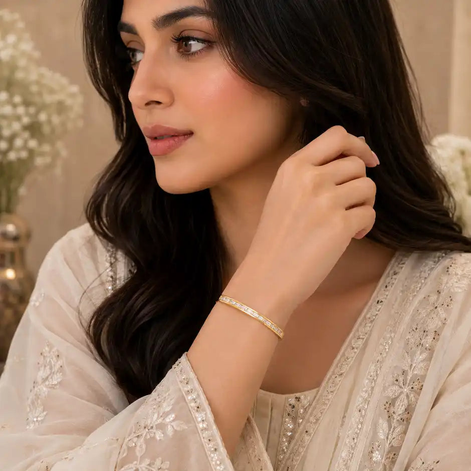 Luxury Gold Crystal Bangle Bracelet
