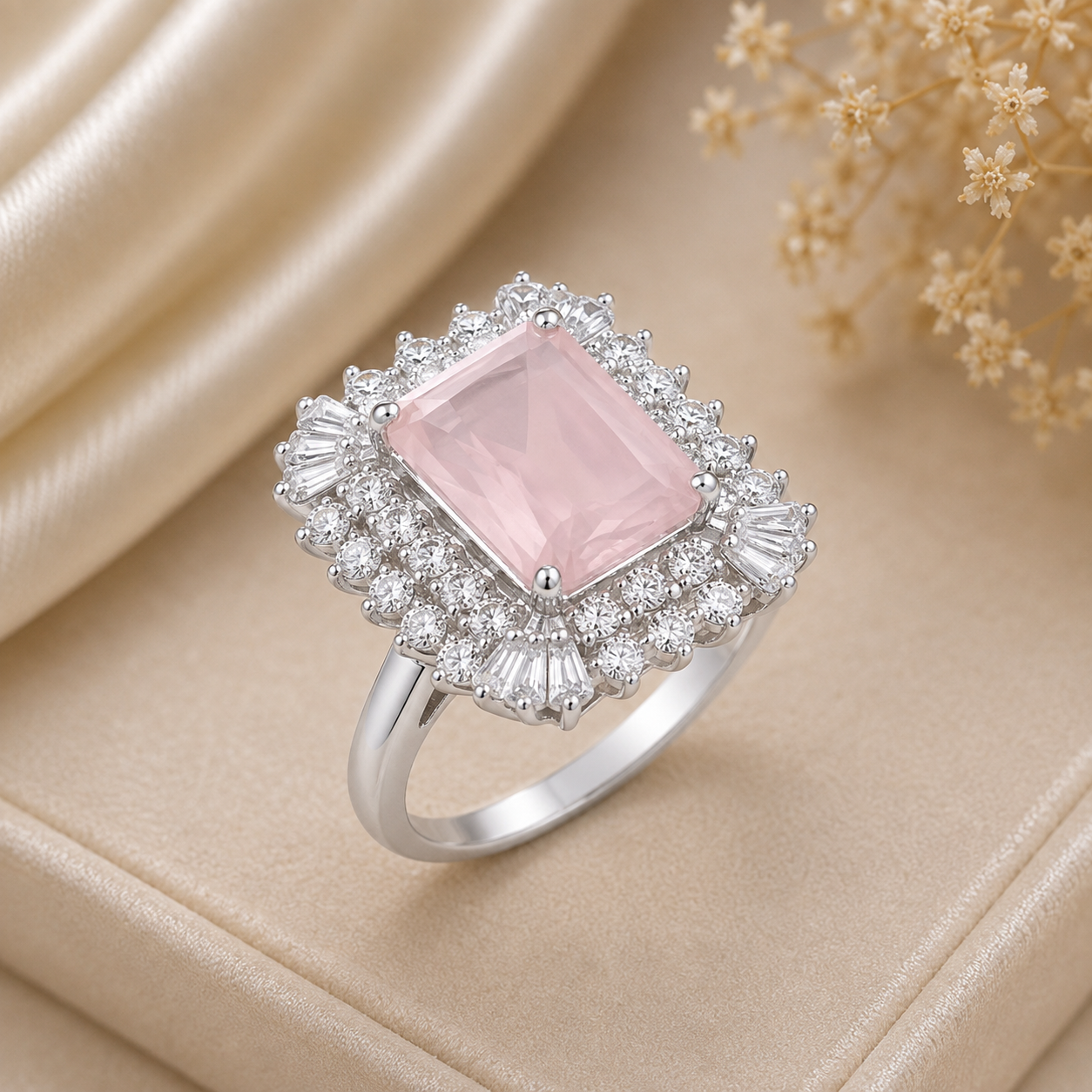 Emerald Majesty Halo Ring
