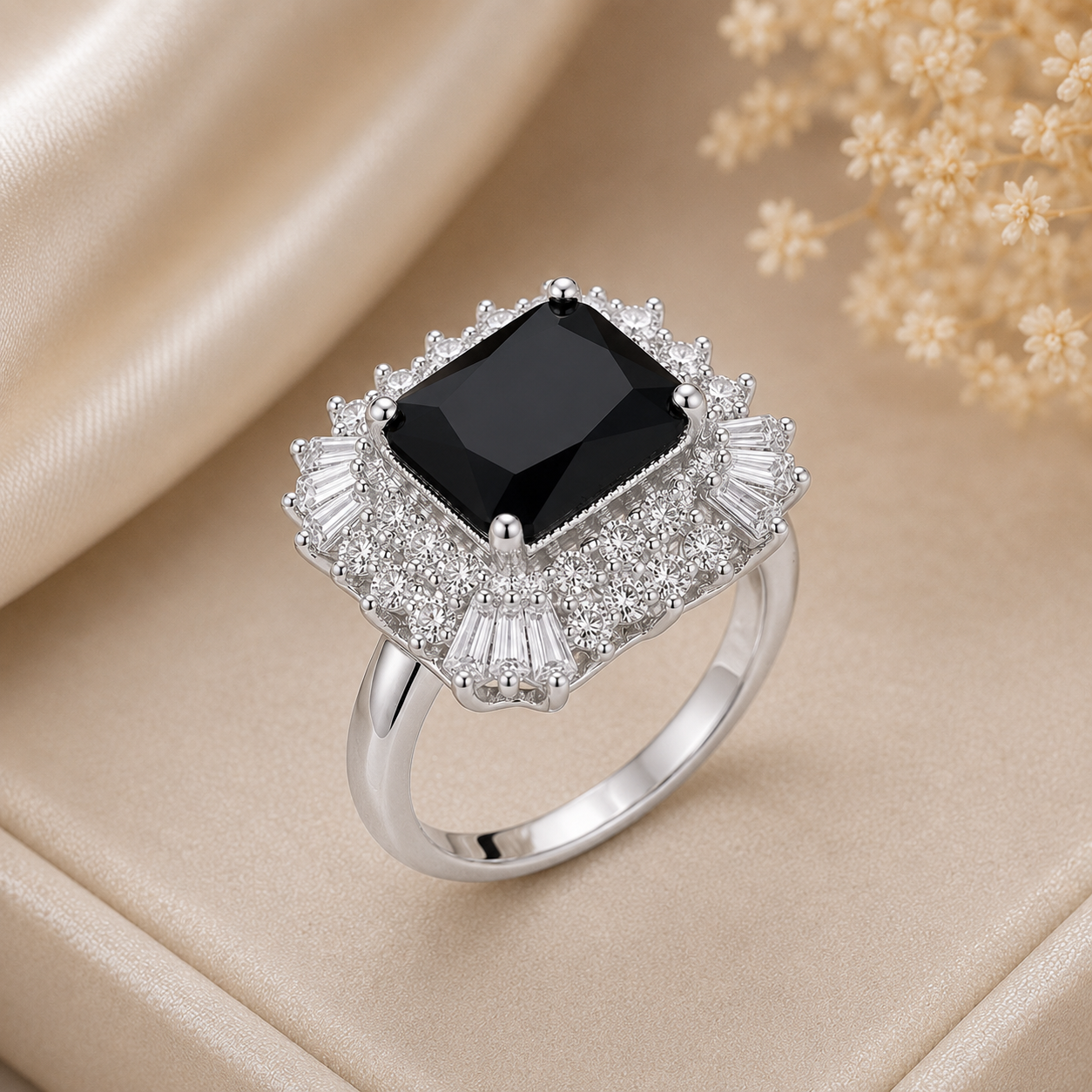 Emerald Majesty Halo Ring