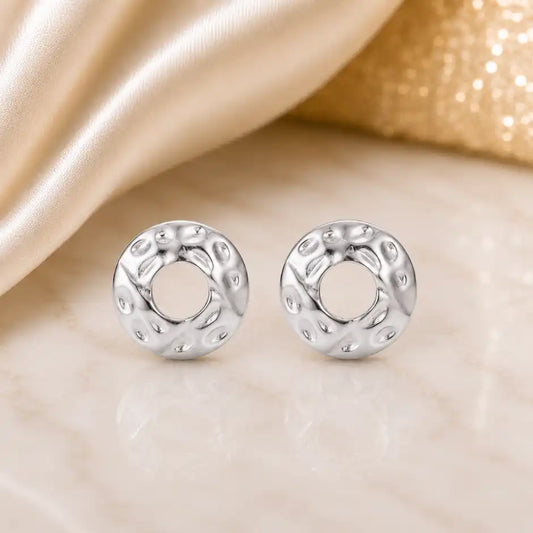 Celestial Orbit Silver Stud Earrings