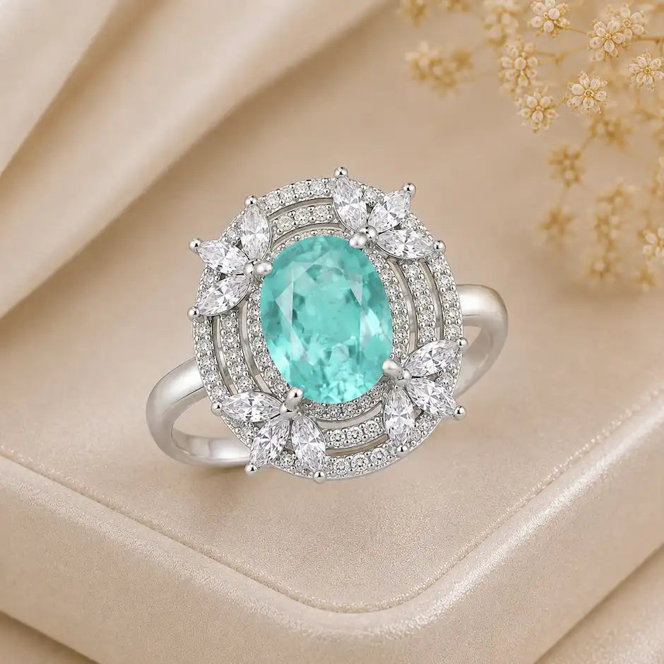 Blossom Halo Zircon Ring