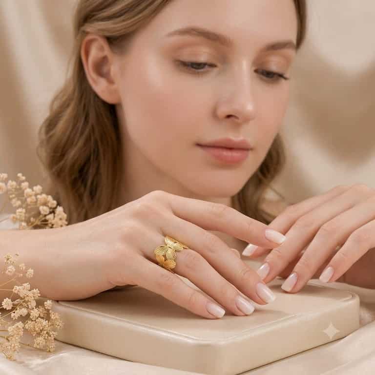 Golden Butterfly Elegance Ring