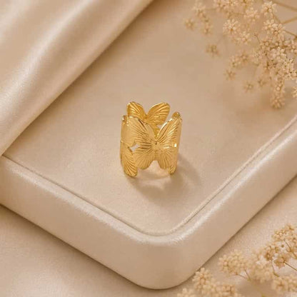Golden Butterfly Elegance Ring