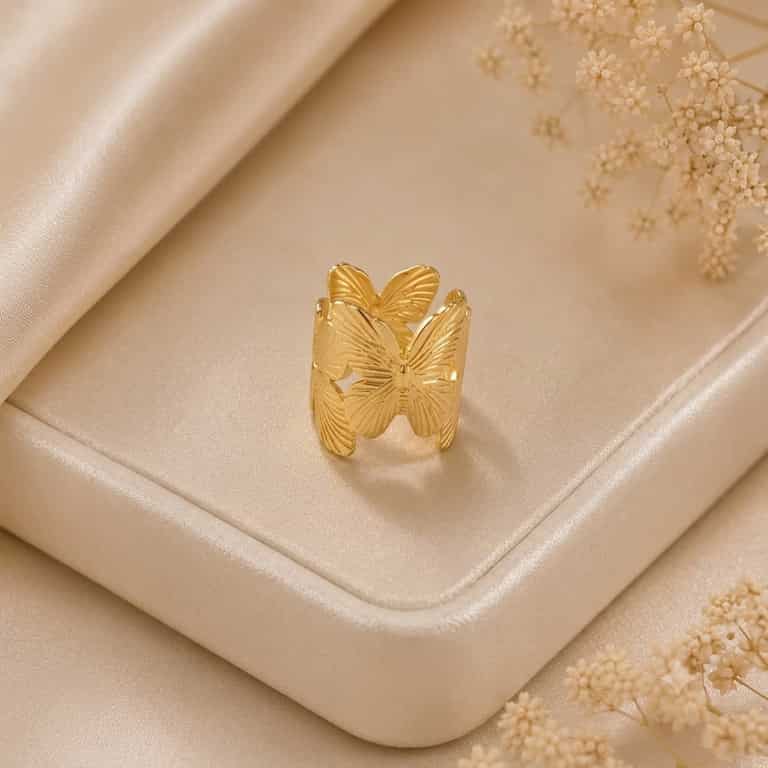 Golden Butterfly Elegance Ring