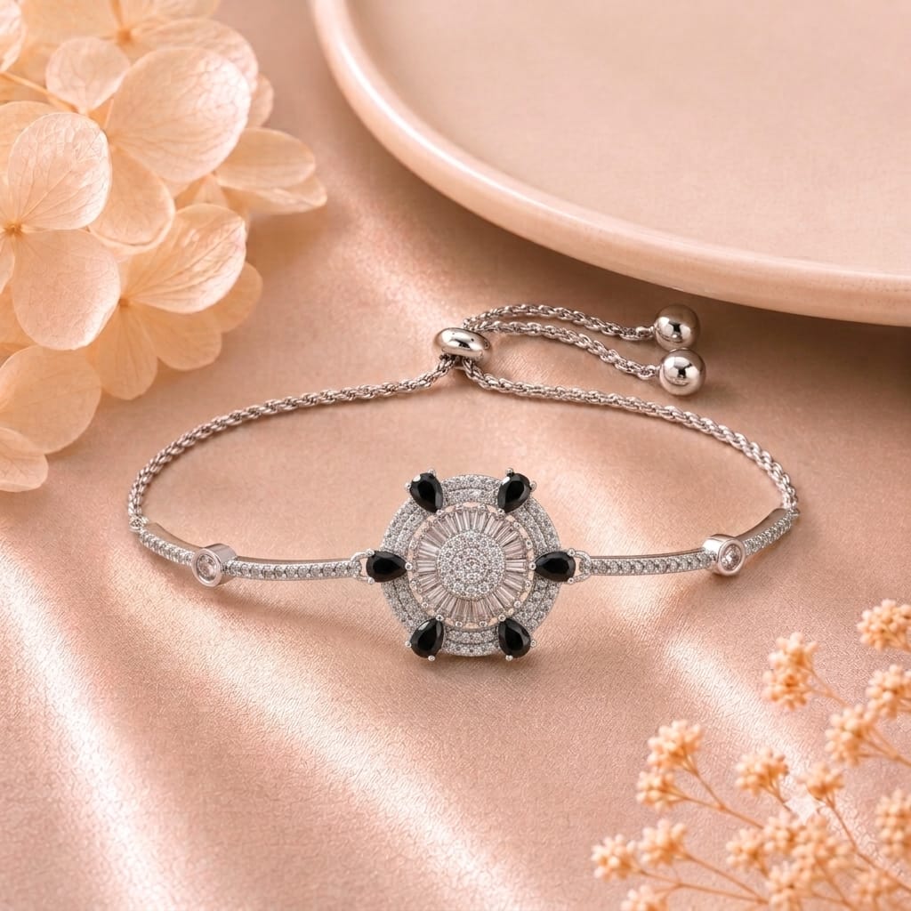 Sapphire Bloom Adjustable Bracelet