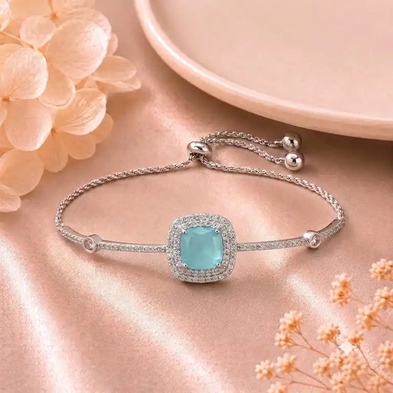 Emerald Halo Adjustable Bracelet
