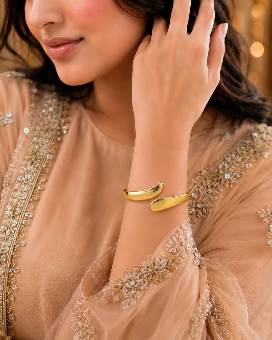 Golden Wave Cuff Bracelet