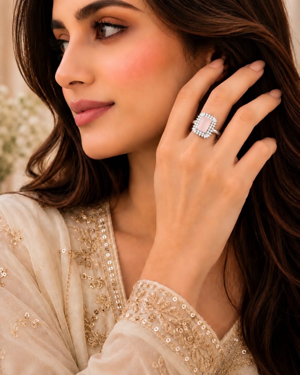 Emerald Majesty Halo Ring