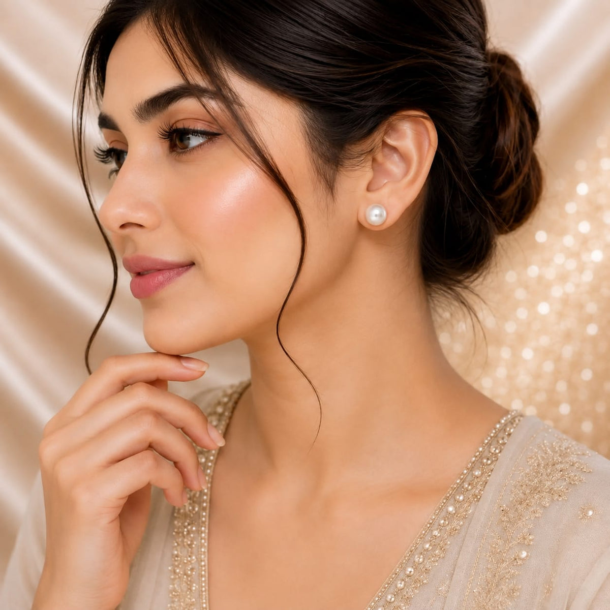 Classic White Pearl Studs