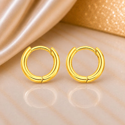 Polished Gold Hoop Earrings